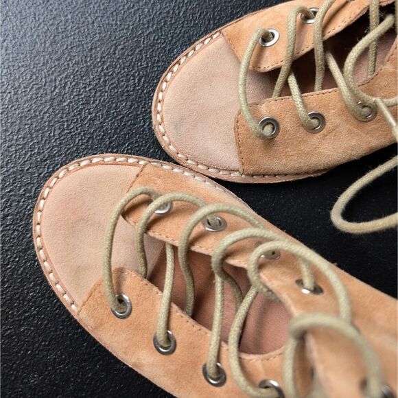 Jeffrey Campbell X Free People Lace Up Heels Suede Ankle Booties Block Heel 7 - Picture 10 of 13